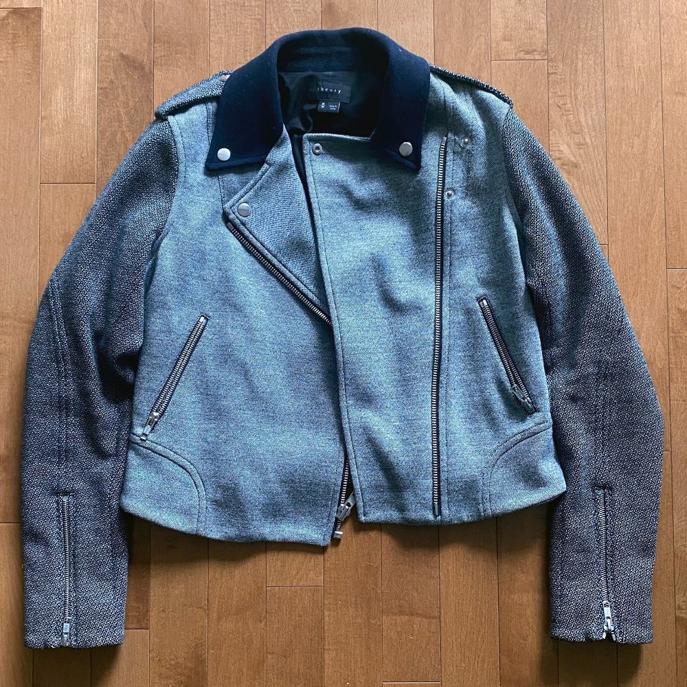 THEORY GREY Adashi K Moto Jacket
